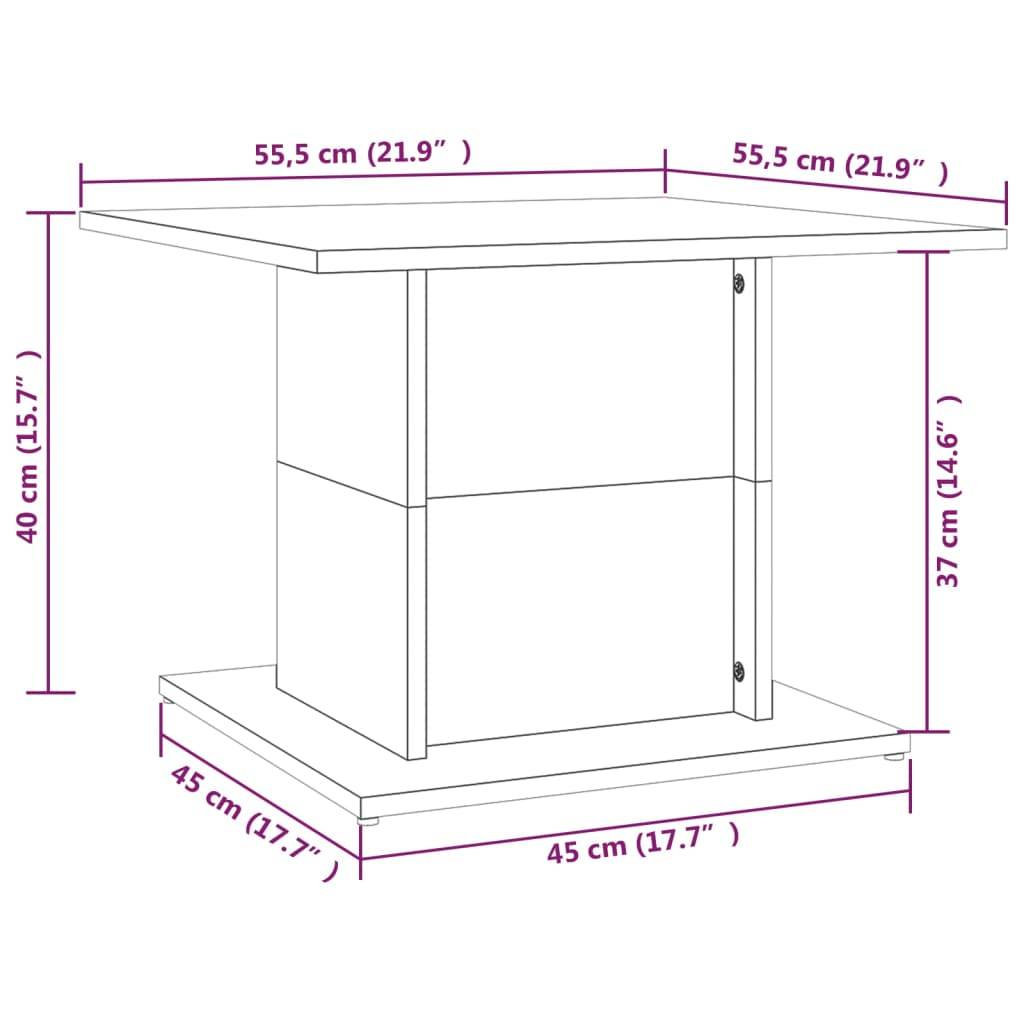 vidaXL Couchtisch Schwarz 55,5x55,5x40 cm Holzwerkstoff
