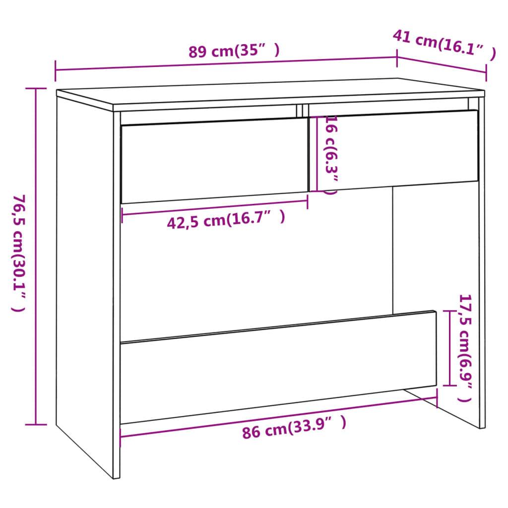 vidaXL Konsolentisch Sonoma-Eiche 89x41x76,5 cm Holzwerkstoff