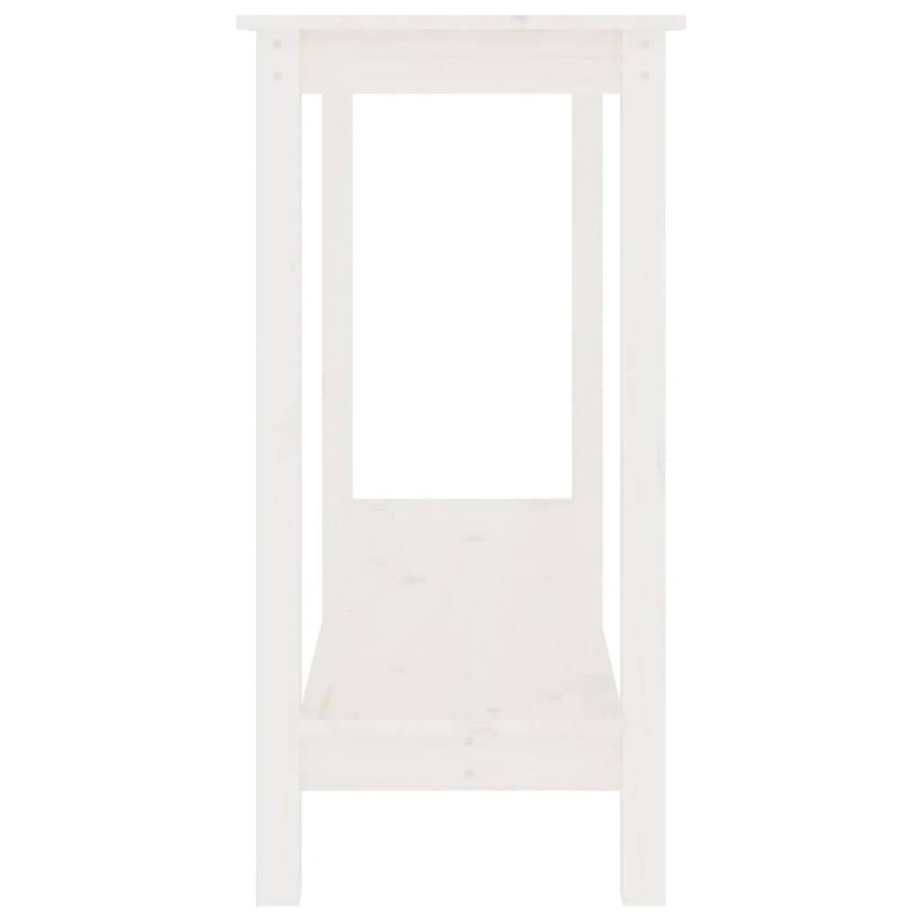 vidaXL Konsolentisch Weiß 110x40x80 cm Massivholz Kiefer