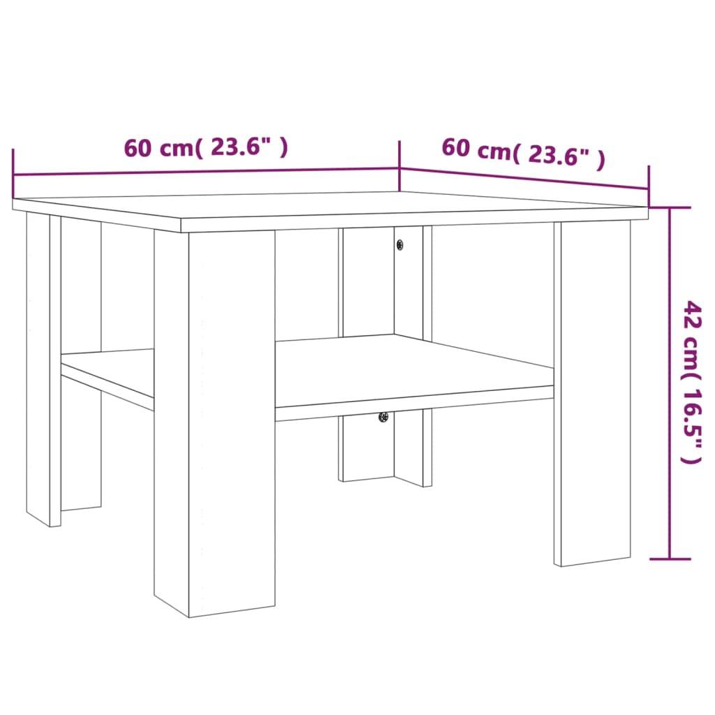 vidaXL Couchtisch Räuchereiche 60x60x42 cm Holzwerkstoff