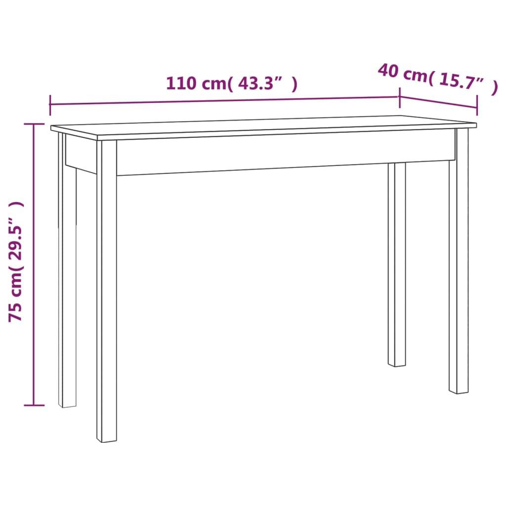 vidaXL Konsolentisch 110x40x75 cm Massivholz Kiefer