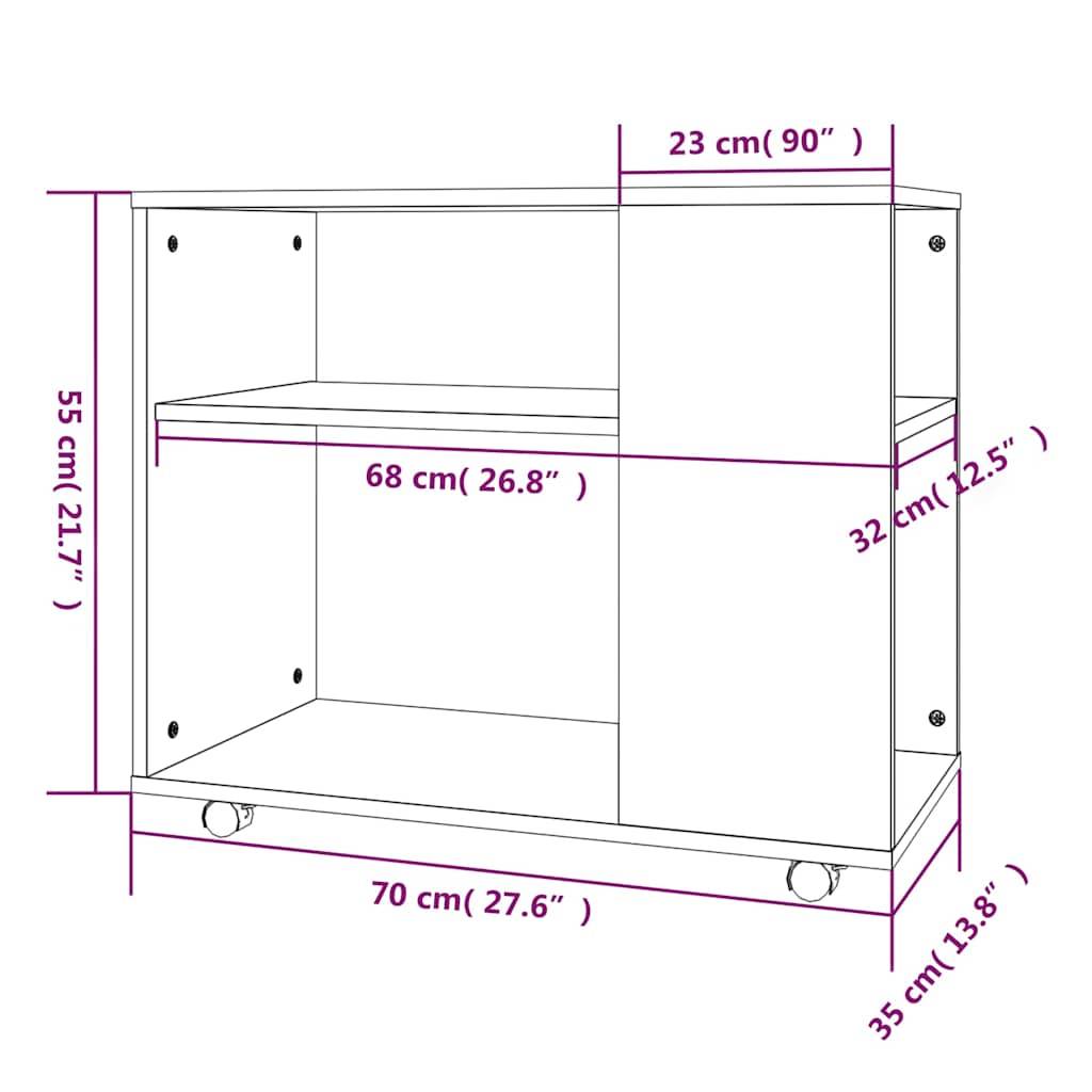 vidaXL Beistelltisch Räuchereiche 70x35x55 cm Holzwerkstoff