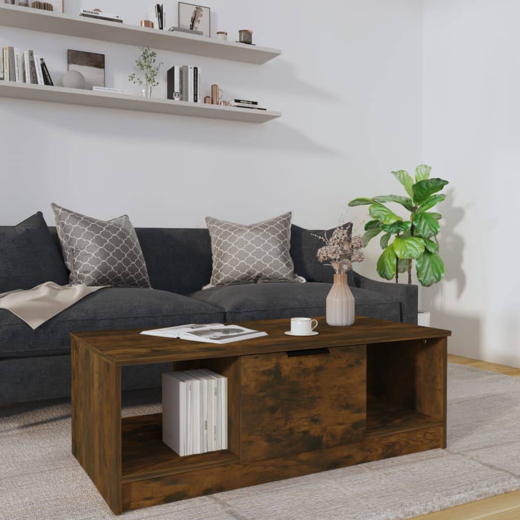 vidaXL Couchtisch Räuchereiche 102x50x36 cm Holzwerkstoff