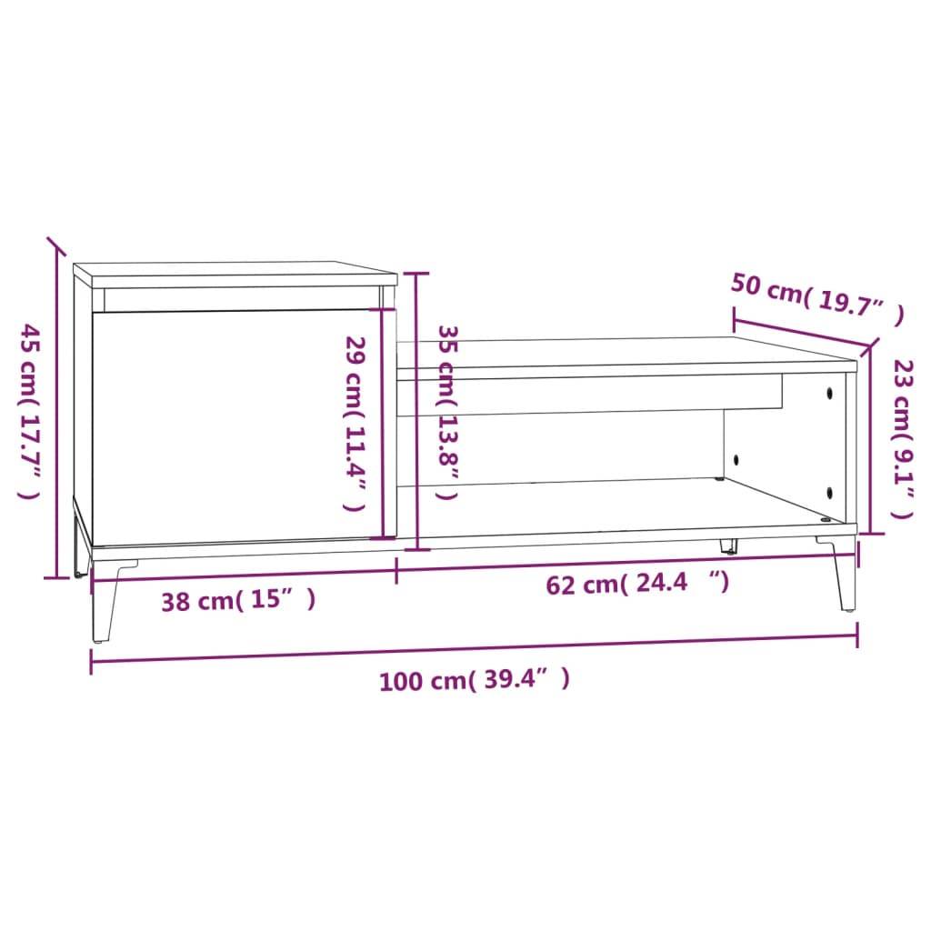 vidaXL Couchtisch Betongrau 100x50x45 cm Holzwerkstoff