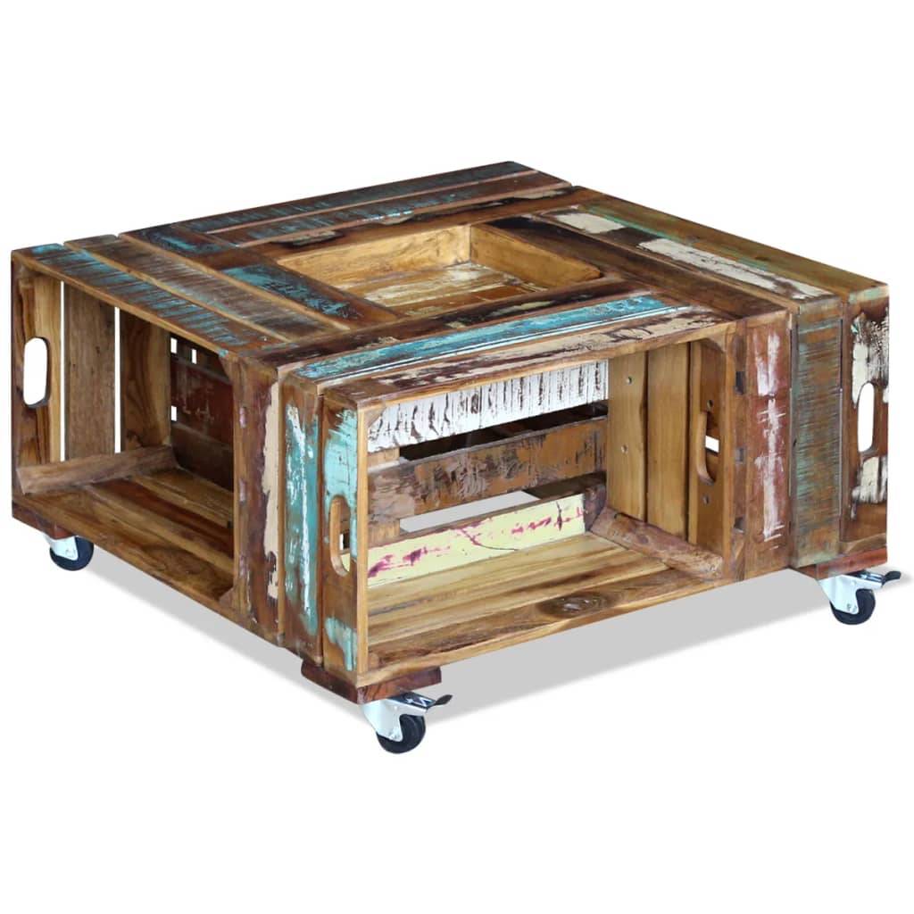 vidaXL Couchtisch Altholz Massiv 70x70x35 cm