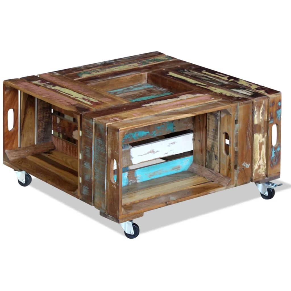vidaXL Couchtisch Altholz Massiv 70x70x35 cm