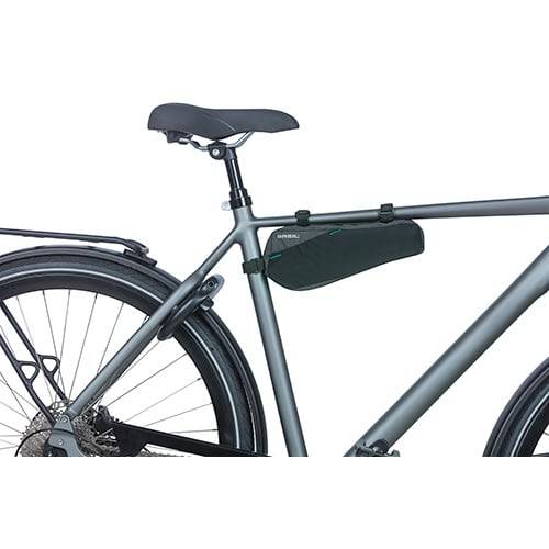 Basilil Discovery 365d Frametas M - Sporty Compact Bicycle Bag für Männer/Frauenbike - 1,8 l - Schwarzer Nahkampf
