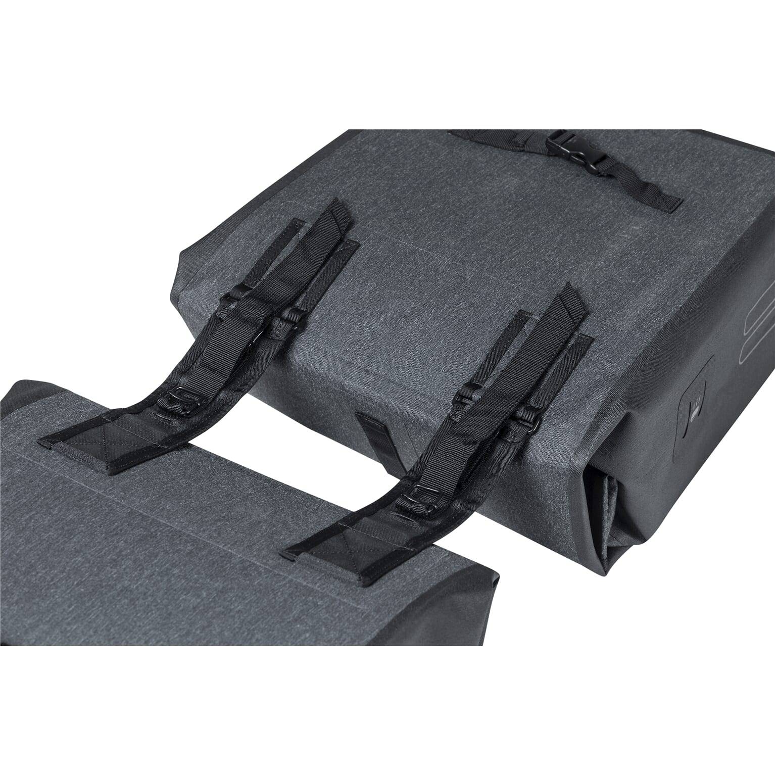 Basilikum Urban Trocken -Doppelfahrradbeutel - Grau, 50 l