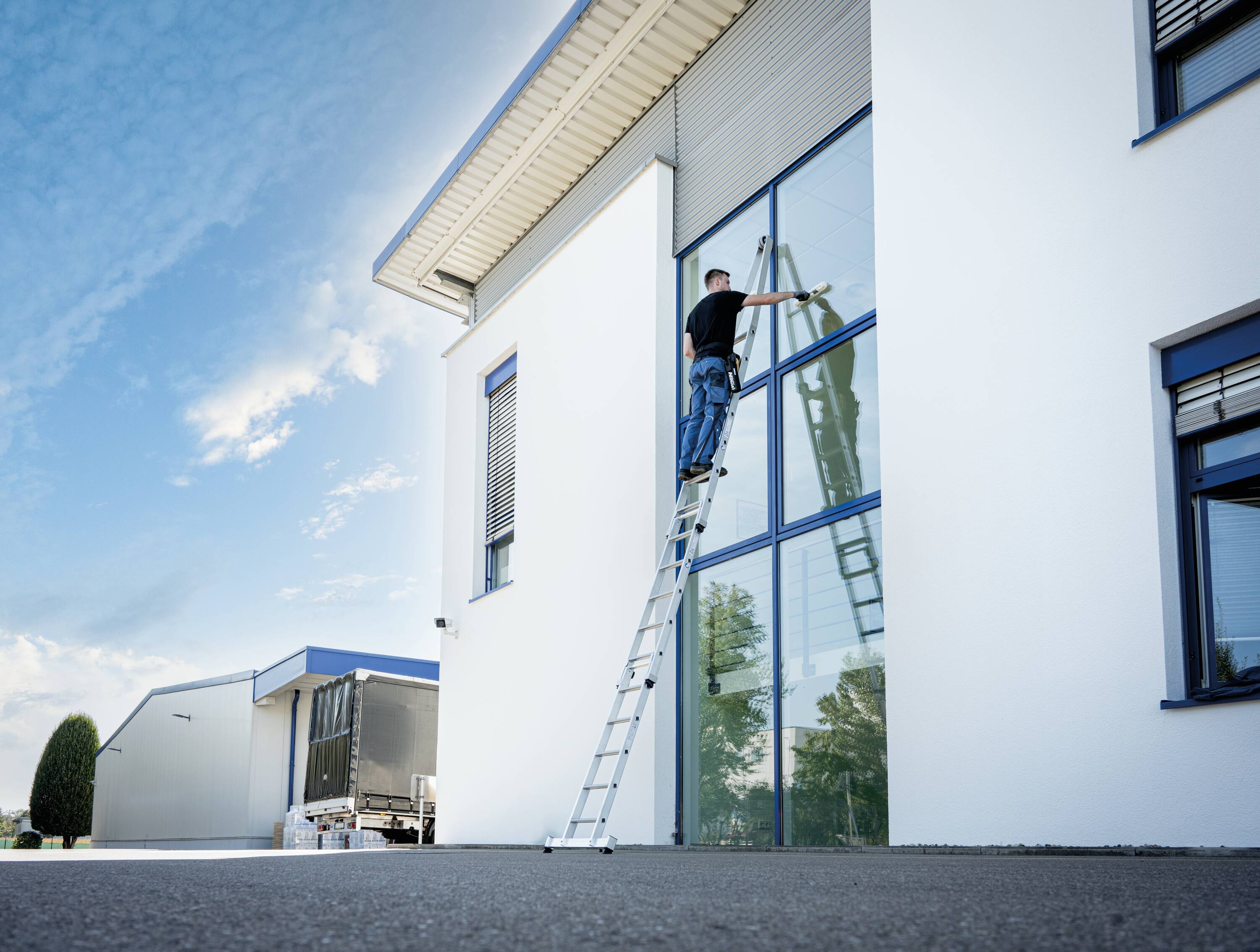 Stufen-Glasreinigerleiter Oberteil 7 Stufen