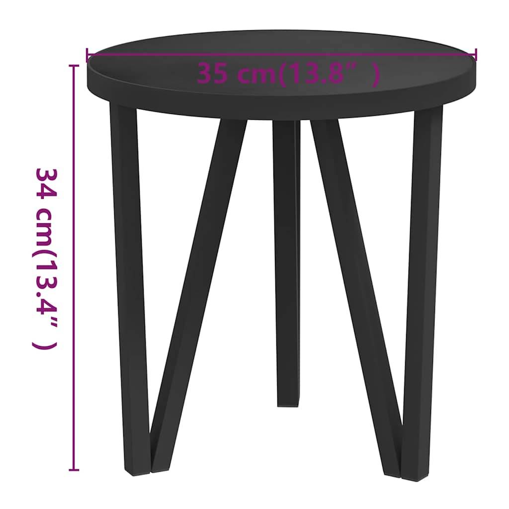 vidaXL Beistelltisch Schwarz Ø35 cm MDF