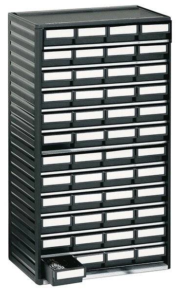 Treston Kleinteilemagazin 551-4ESD, inklusive 48 ESD-Schubladen L-61-4ESD, schwarz, BxTxH 310x180x550 mm