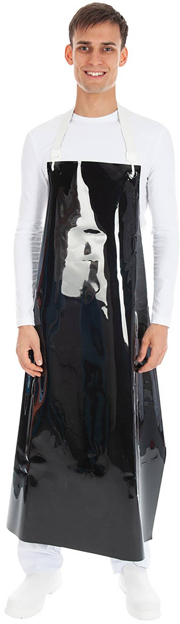 Hygostar PU-Schürze, schwarz, 120x90cm ohne Gewebe-Einlage