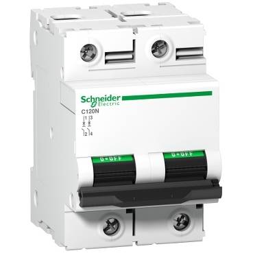 Schneider Electric C120 Miniaturüberlastschalter Typ C, Pol 2-polig 63 A 415 V ac, Abschaltvermögen 10000 kA Acti9 250 V