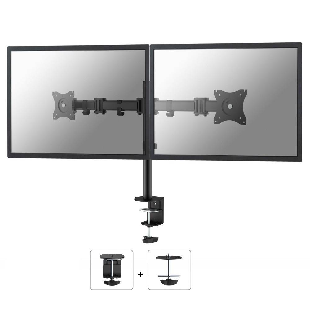Neomounts NM-D135DBLACK 2fach Monitor-Tischhalterung 25,4 cm (10") - 68,6 cm (27") Neigbar, Schwenkbar Schwarz