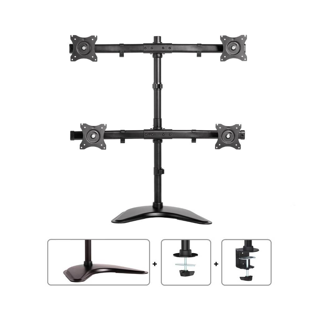 Neomounts NM-D335D4BLACK Monitor-Tischhalterung 4 Display(s) 25,4cm (10") - 68,6cm (27") Schwarz Neigbar, Schwenkbar