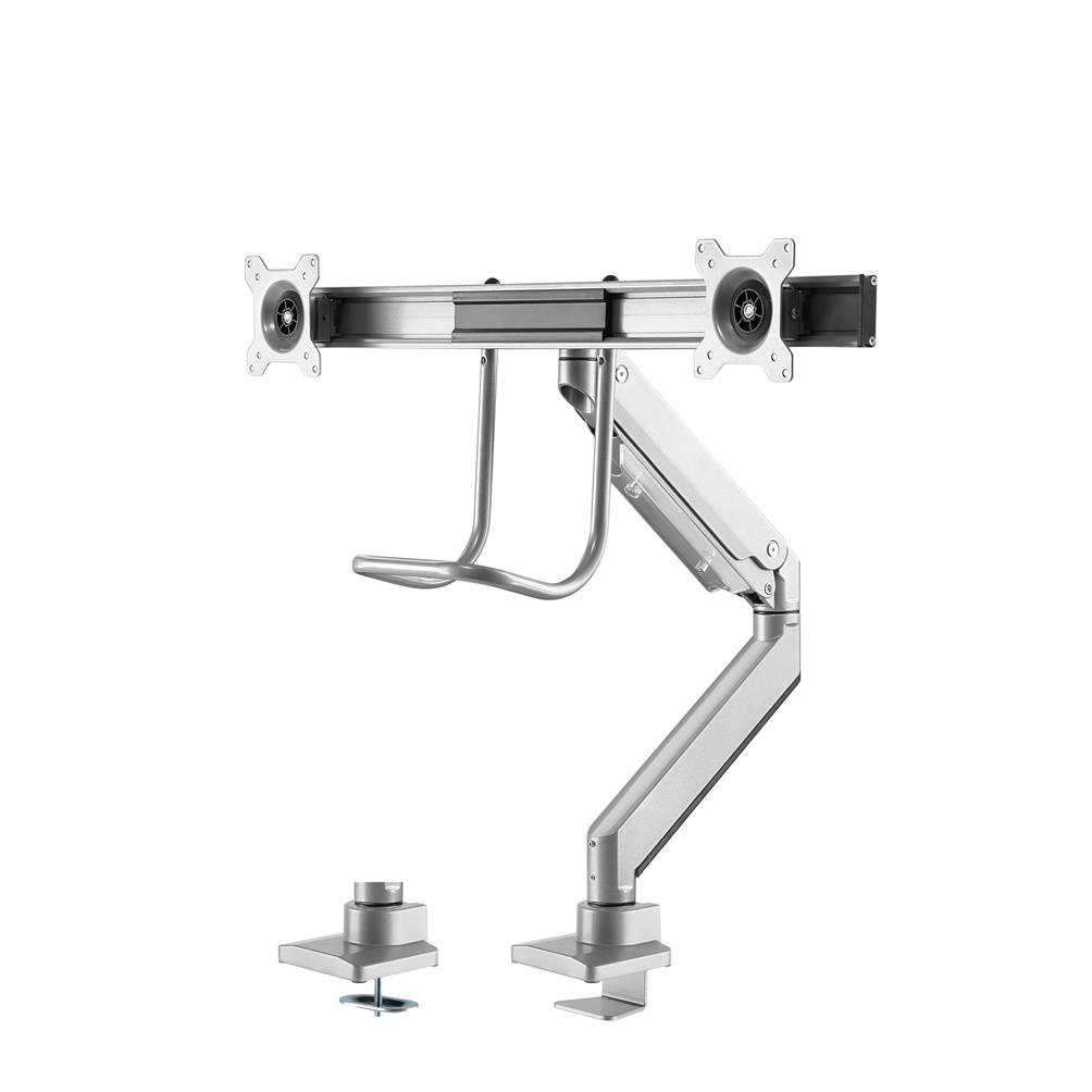 Neomounts NM-D775DXSILVER 2fach Monitor-Tischhalterung 25,4 cm (10") - 81,3 cm (32") Schwenkbar, Rotierbar, Neigbar Grau
