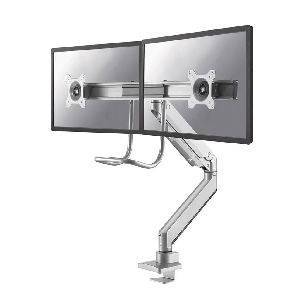 Neomounts NM-D775DXSILVER 2fach Monitor-Tischhalterung 25,4 cm (10") - 81,3 cm (32") Schwenkbar, Rotierbar, Neigbar Grau
