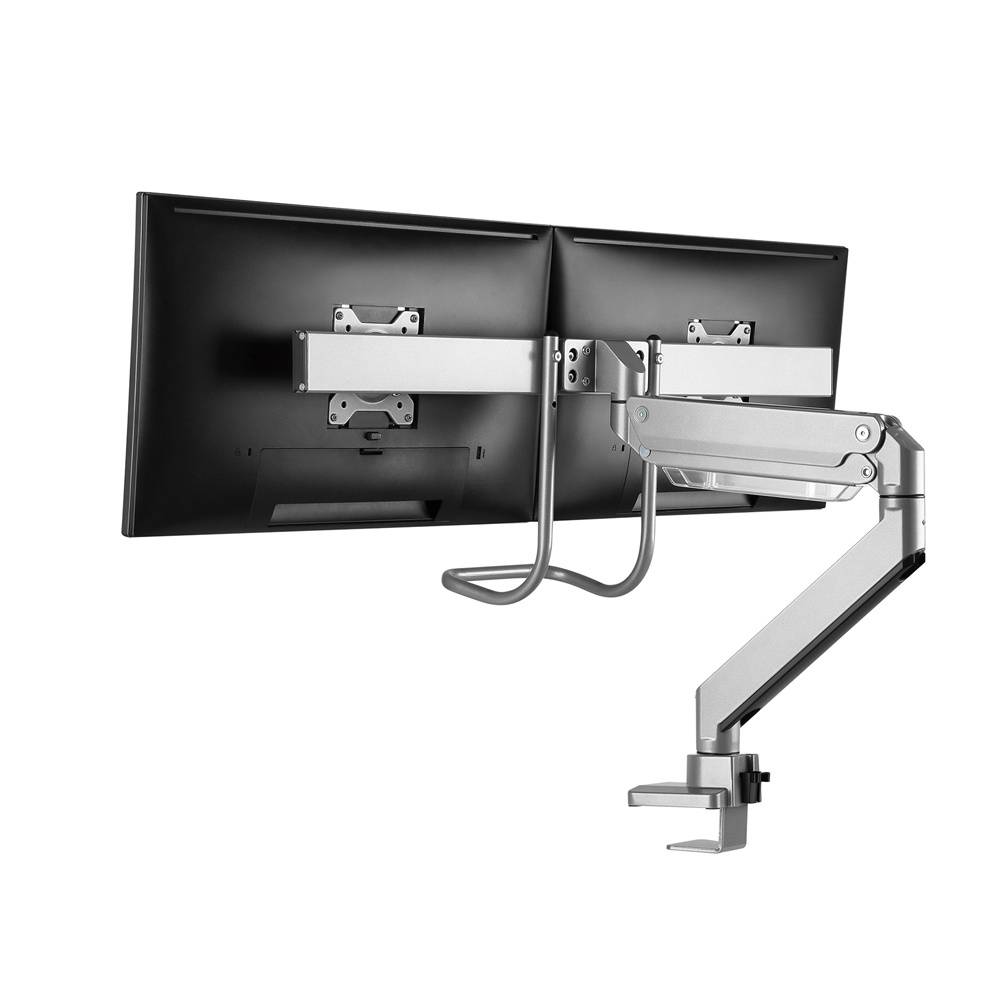 Neomounts NM-D775DXSILVER 2fach Monitor-Tischhalterung 25,4 cm (10") - 81,3 cm (32") Schwenkbar, Rotierbar, Neigbar Grau