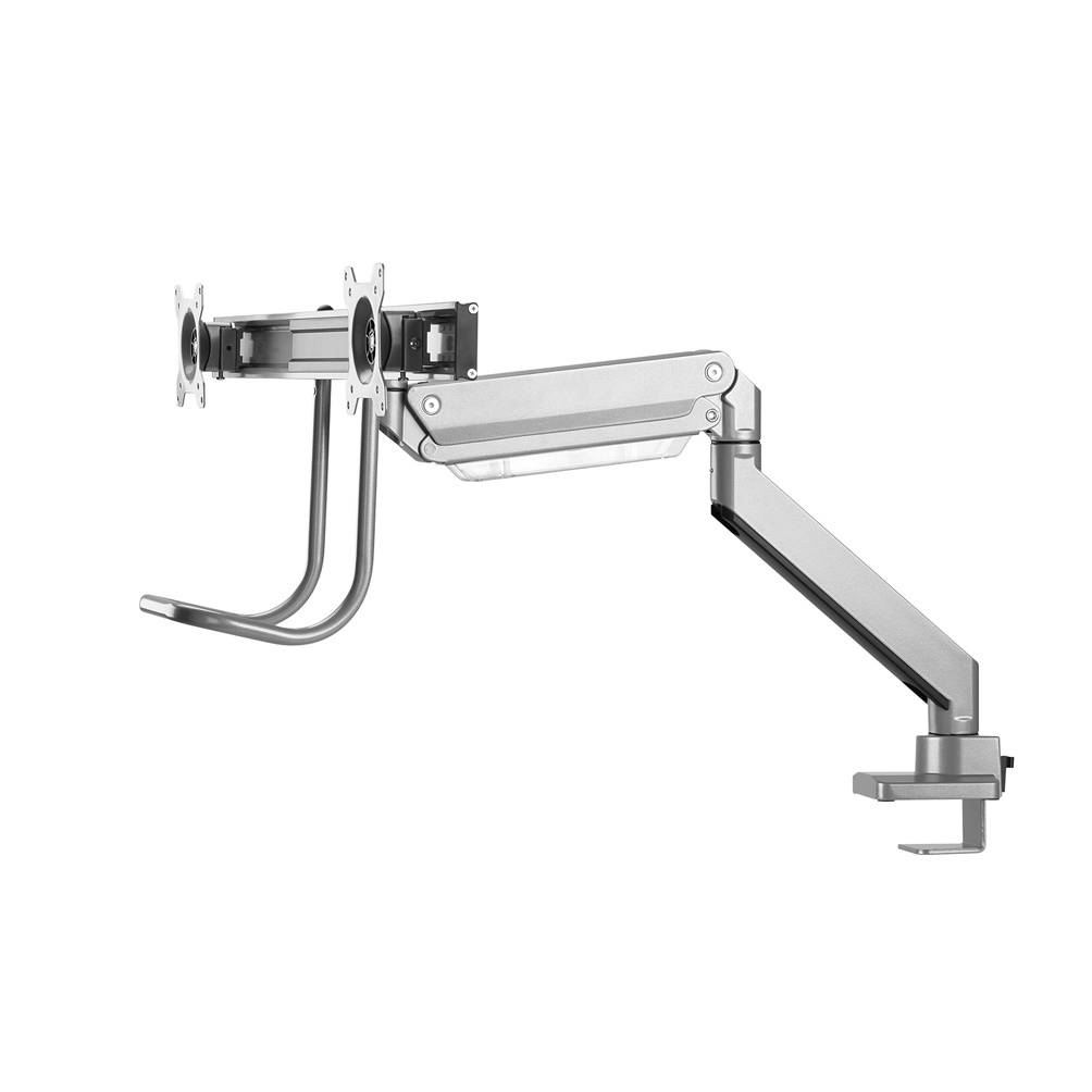 Neomounts NM-D775DXSILVER 2fach Monitor-Tischhalterung 25,4 cm (10") - 81,3 cm (32") Schwenkbar, Rotierbar, Neigbar Grau