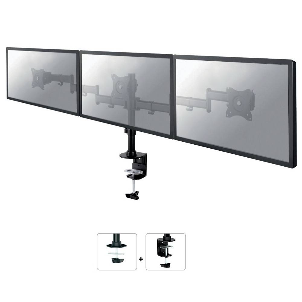 Neomounts NM-D135D3BLACK Monitor-Tischhalterung 3 Display(s) 25,4cm (10") - 68,6cm (27") Schwarz Neigbar, Schwenkbar