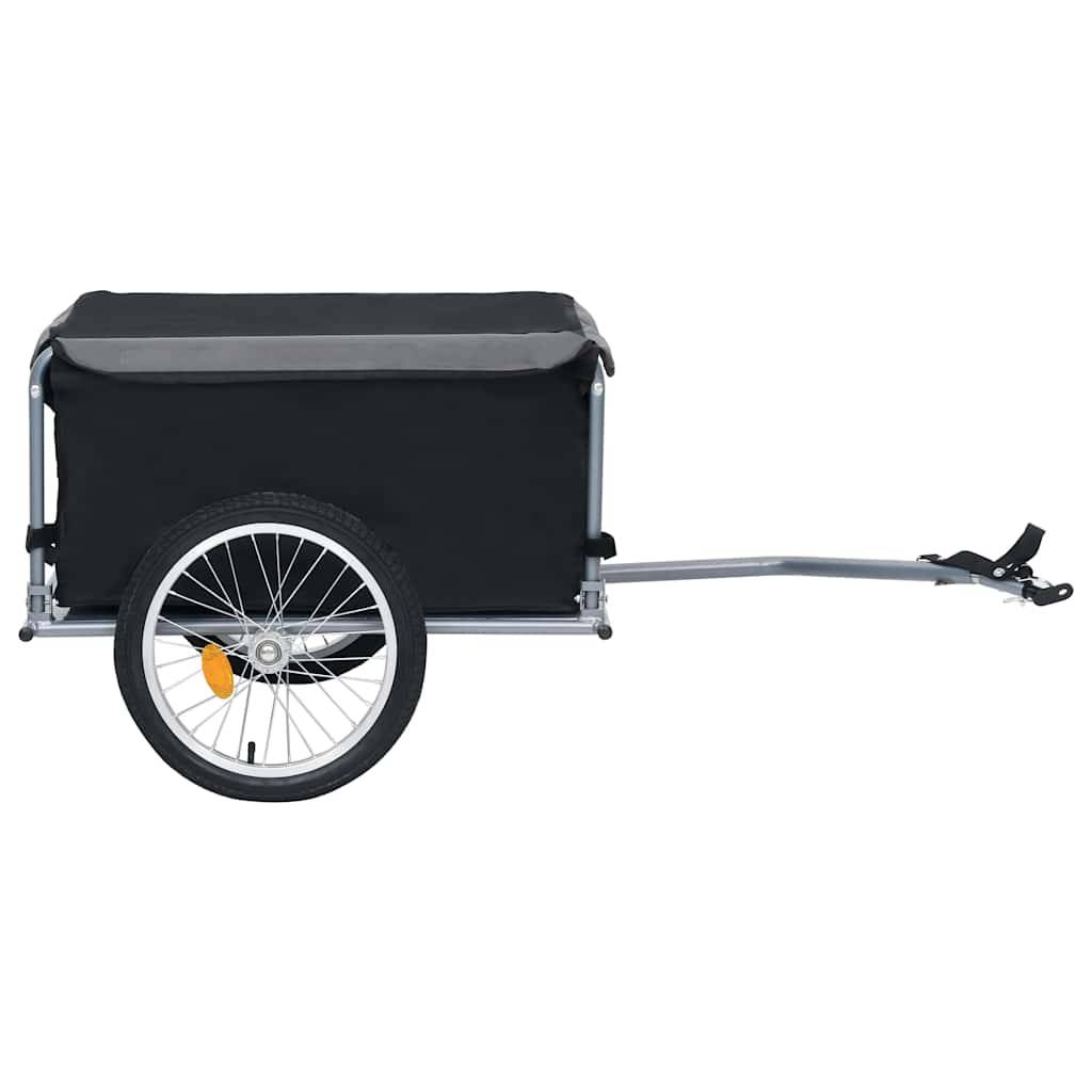 vidaXL Fahrradanhänger Schwarz und Grau 65 kg