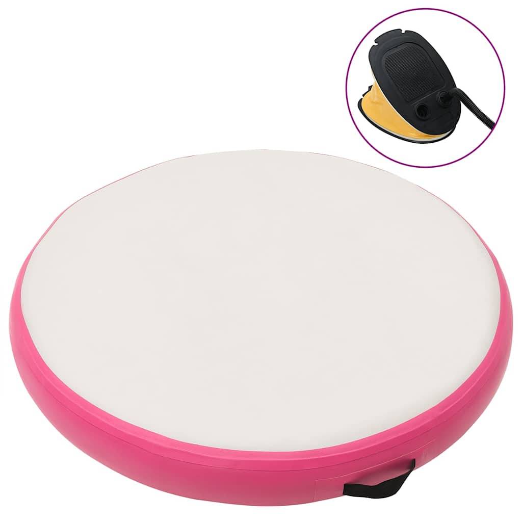 vidaXL Aufblasbare Gymnastikmatte mit Pumpe 100x100x20 cm PVC Rosa