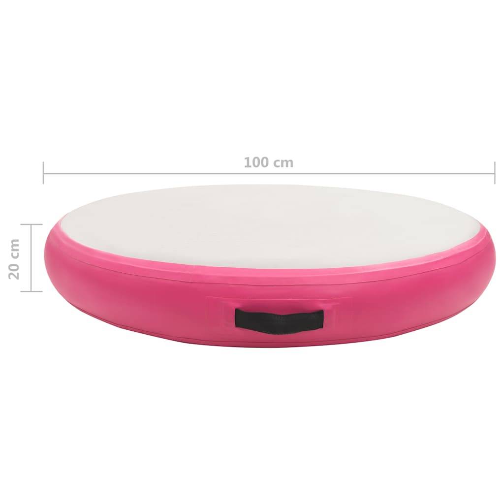 vidaXL Aufblasbare Gymnastikmatte mit Pumpe 100x100x20 cm PVC Rosa