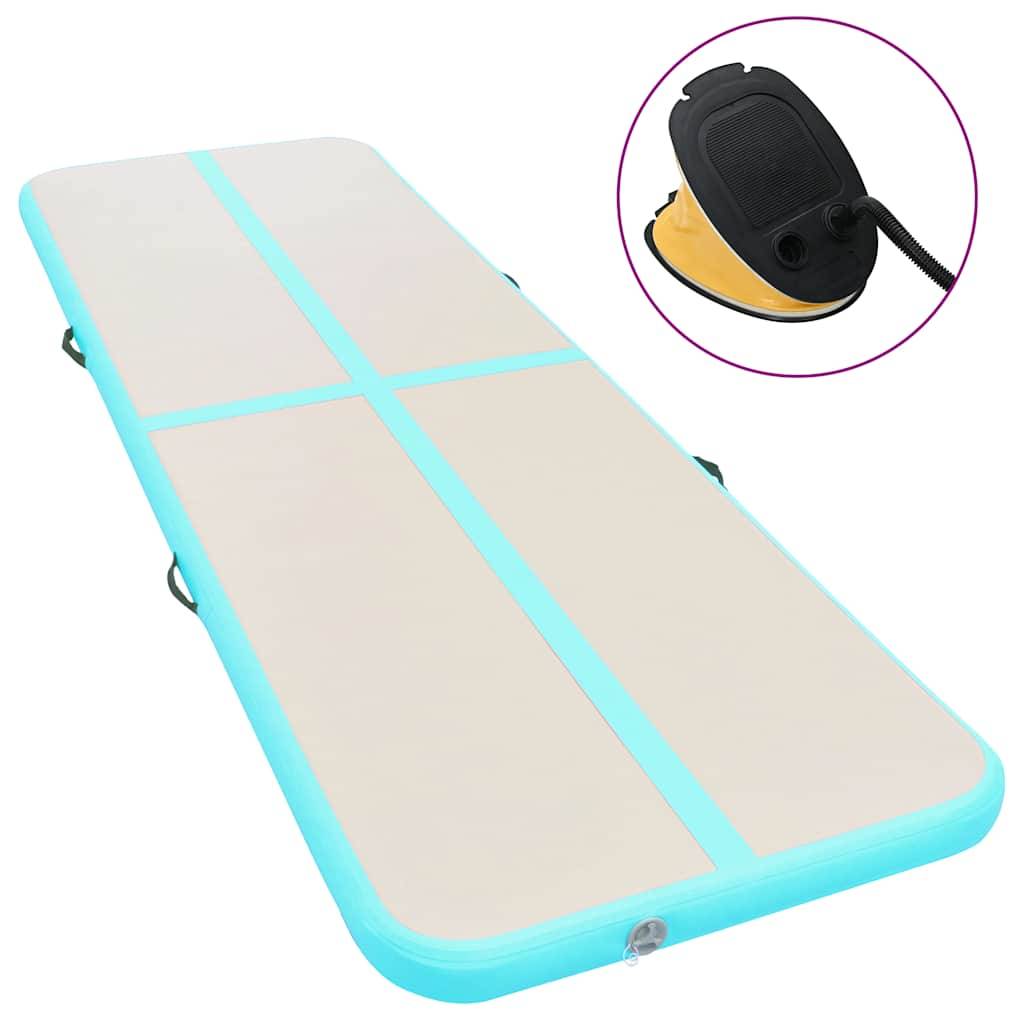 vidaXL Aufblasbare Gymnastikmatte mit Pumpe 600x100x10 cm PVC Grün