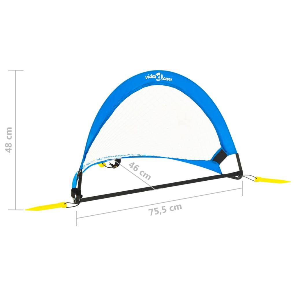 vidaXL Fußballtore Kinder 2 Stk. mit Aufbewahrungstasche 75,5x46x48 cm