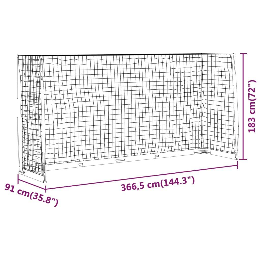 vidaXL Fußballtor 366,5x91x183 cm Stahl