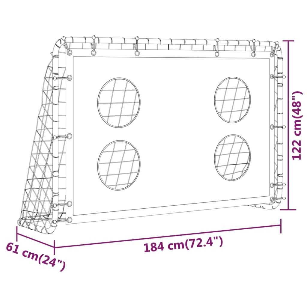 vidaXL Fußballtor mit Torwand Stahl 184x61x122 cm