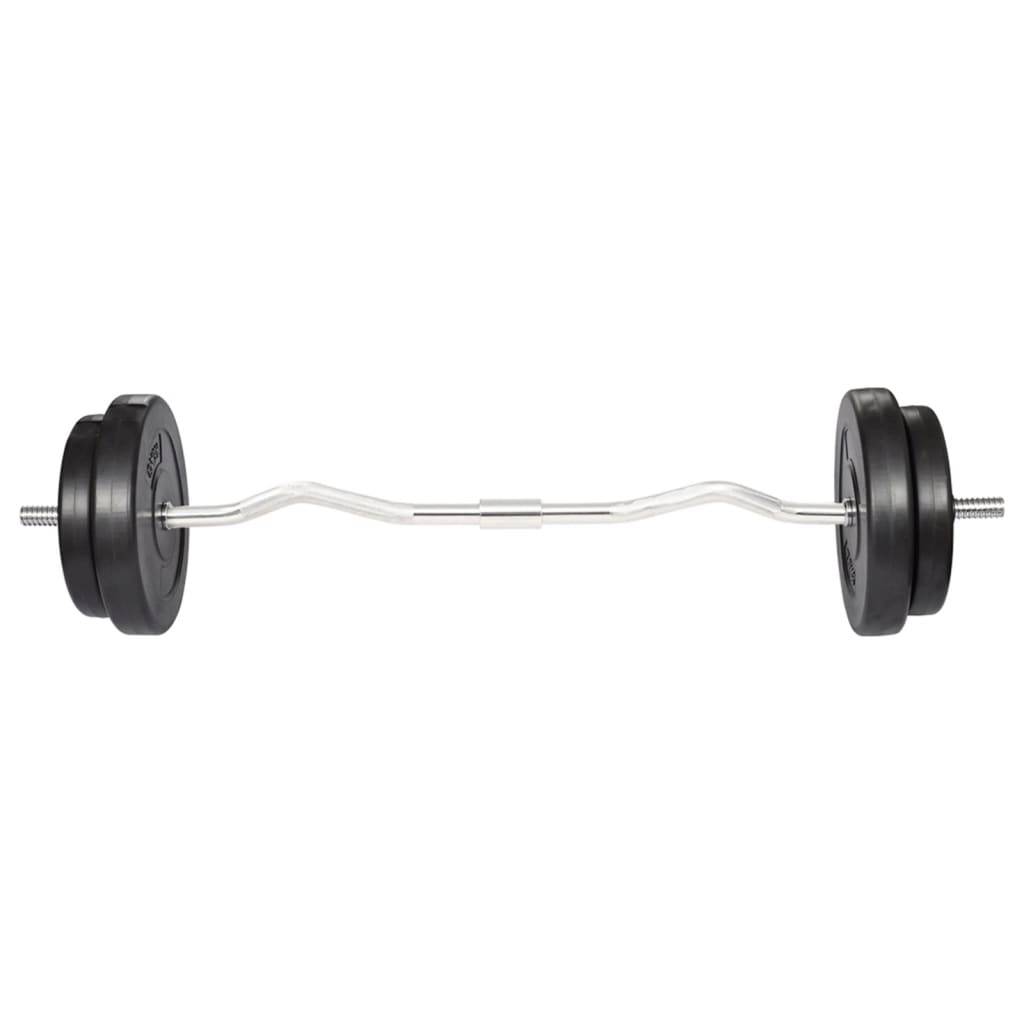 vidaXL Hantelset mit Curlstange und Hantelscheiben 30 kg