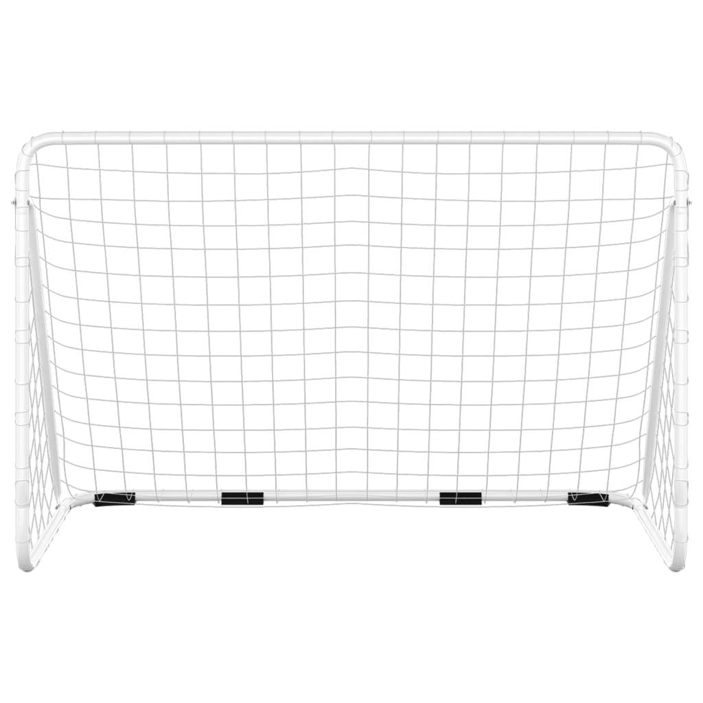 vidaXL Fußballtor mit Netz Weiß 180x90x120 cm Stahl