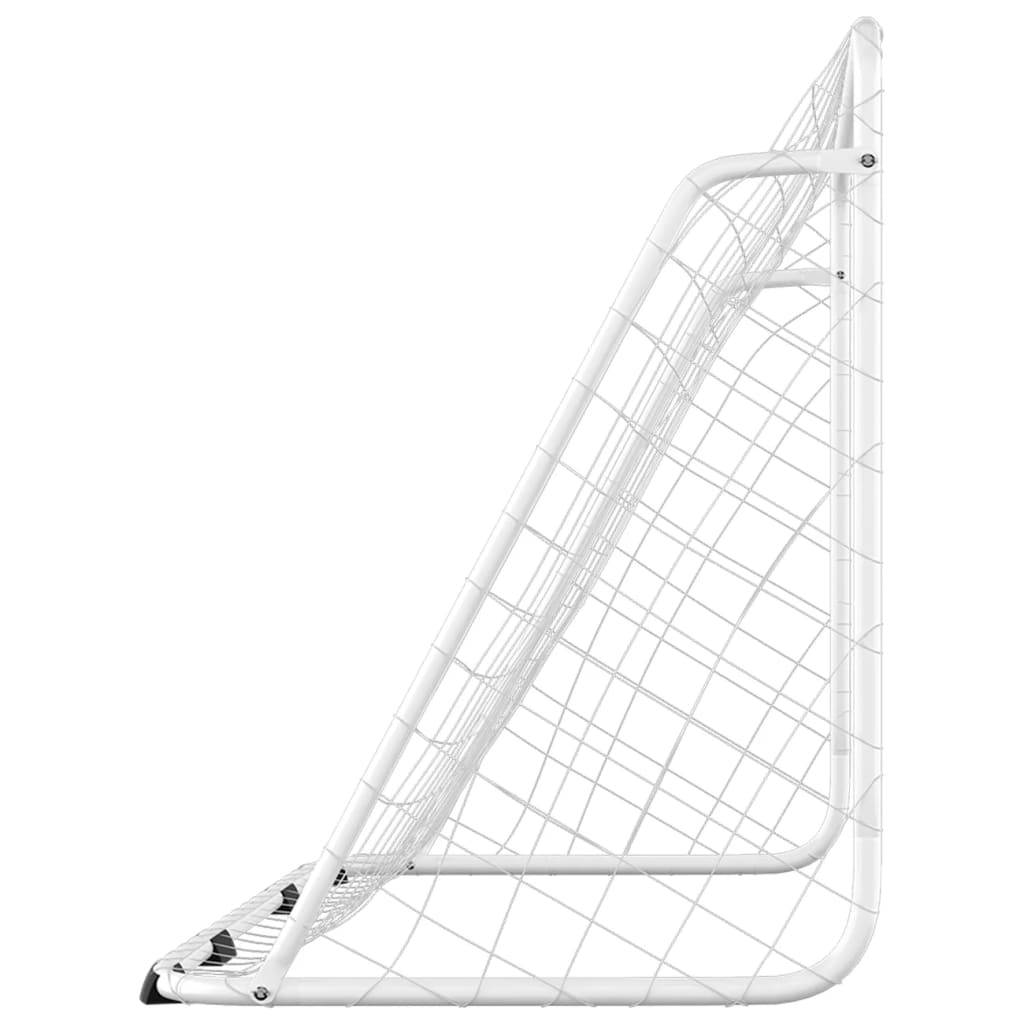 vidaXL Fußballtor mit Netz Weiß 180x90x120 cm Stahl
