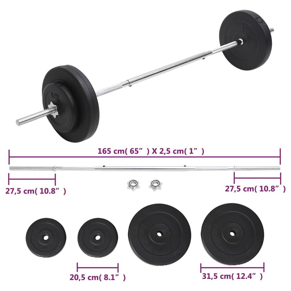 vidaXL Langhantel mit Gewichten Set 30 kg
