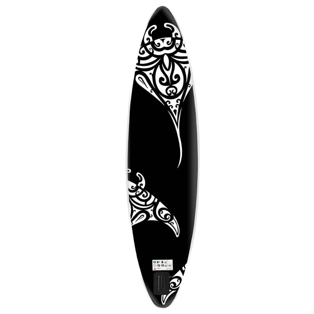 vidaXL SUP-Board-Set Aufblasbar 305x76x15 cm Schwarz