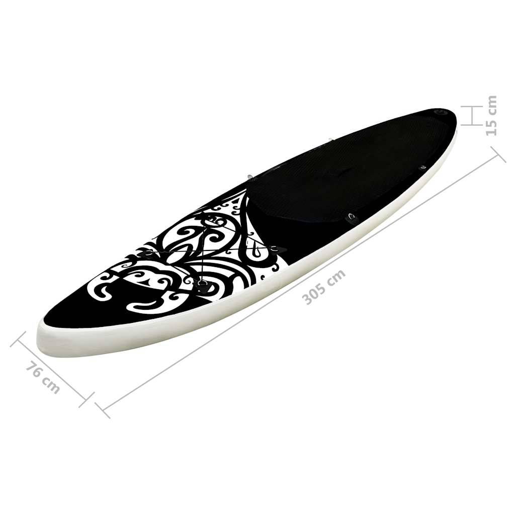 vidaXL SUP-Board-Set Aufblasbar 305x76x15 cm Schwarz