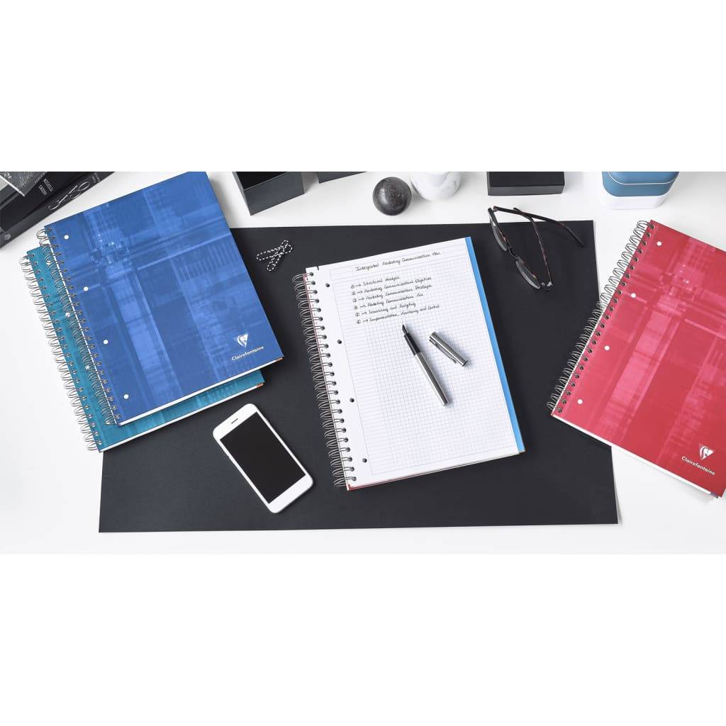 Clairefontaine Spiralhefte Bind'O Block 5 Stk. A4 80 Blatt Kariert