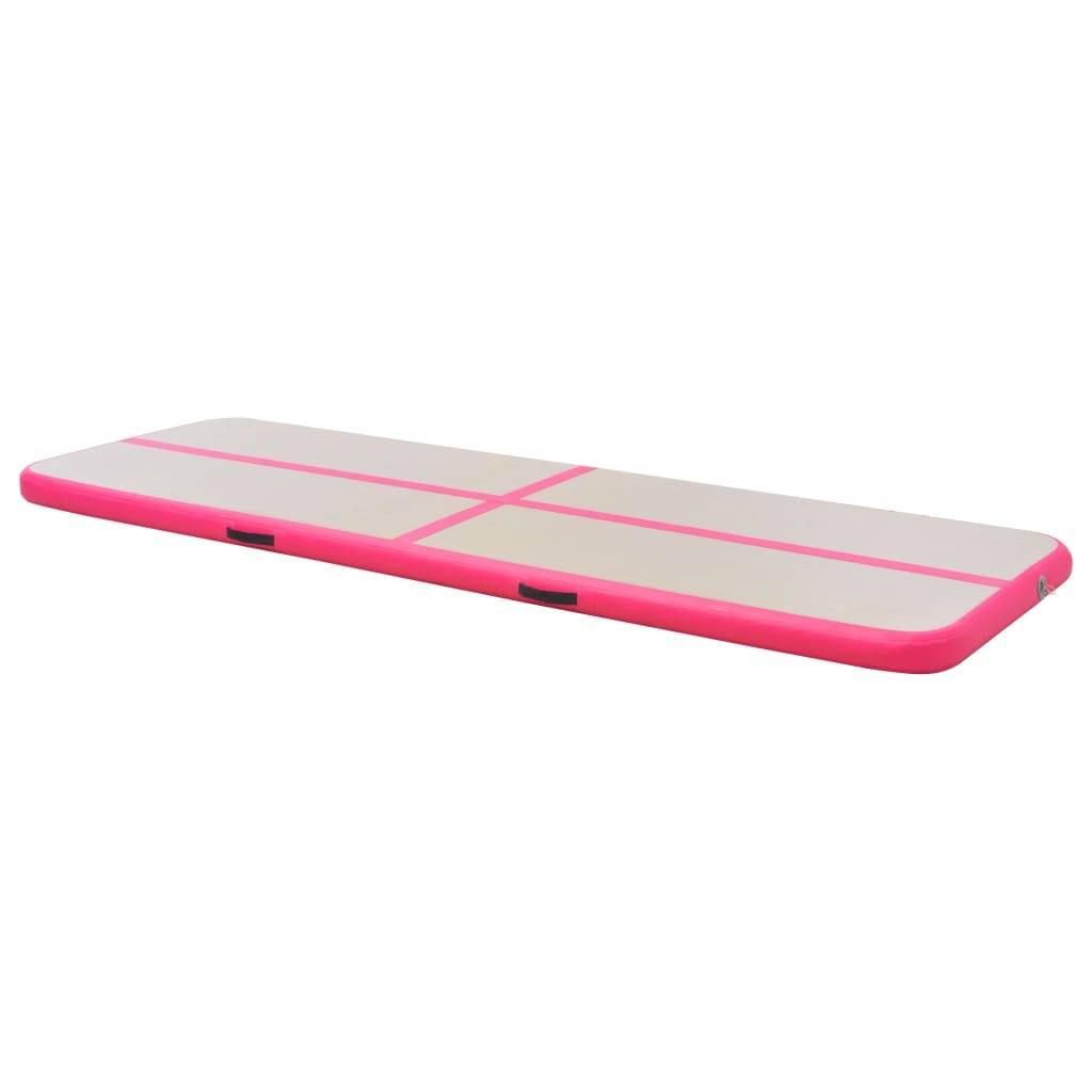 vidaXL Aufblasbare Gymnastikmatte mit Pumpe 600x100x10 cm PVC Rosa