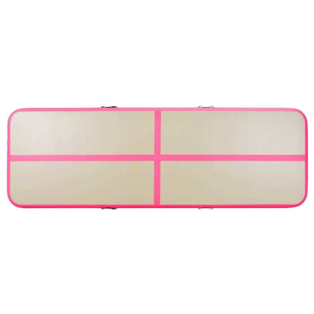 vidaXL Aufblasbare Gymnastikmatte mit Pumpe 600x100x10 cm PVC Rosa