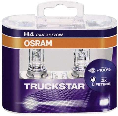 OSRAM 64196LTS DUO-Pack Halogen Leuchtmittel Truckstar H4 75/70 W 24 V