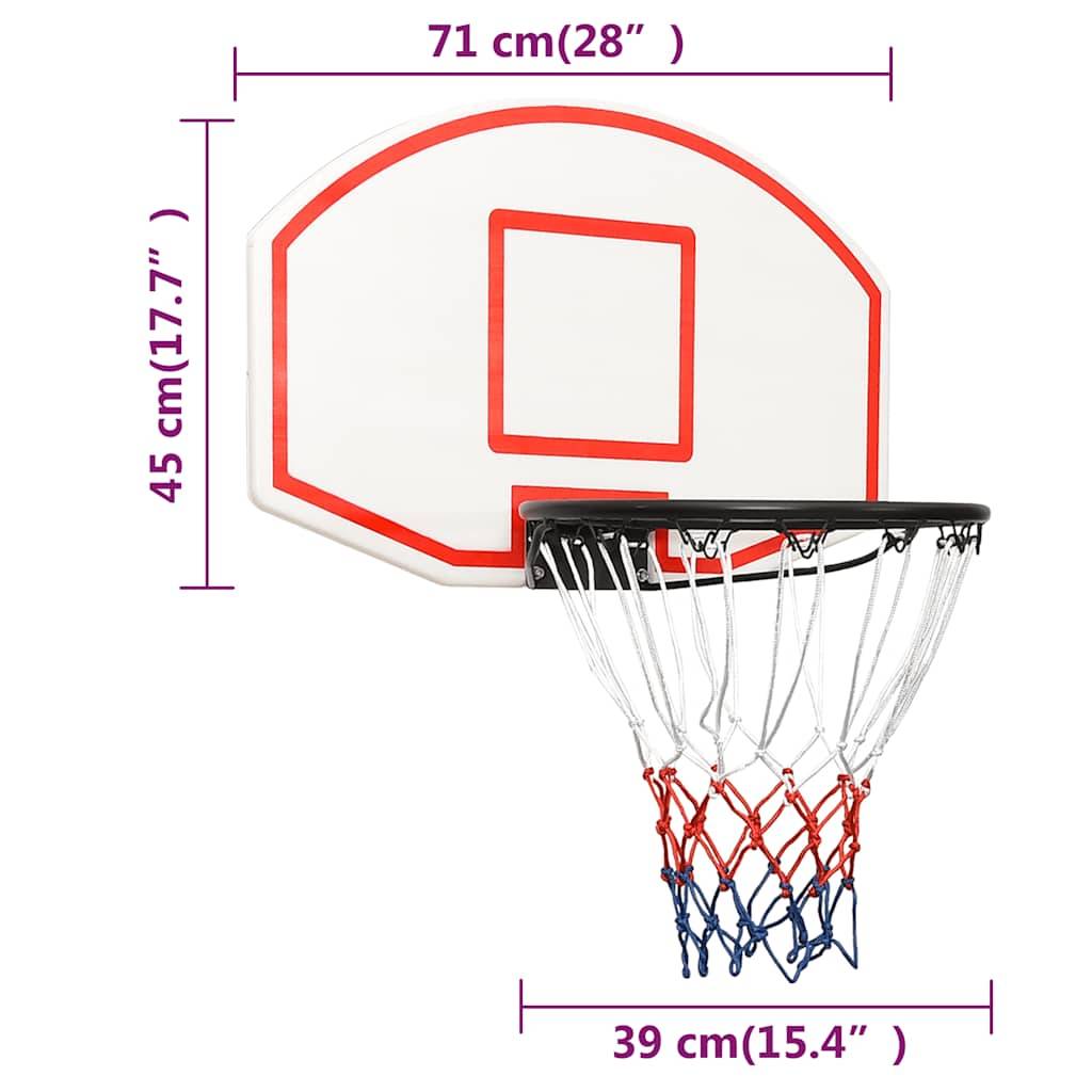 vidaXL Basketballkorb Weiß 71x45x2 cm Polyethylen