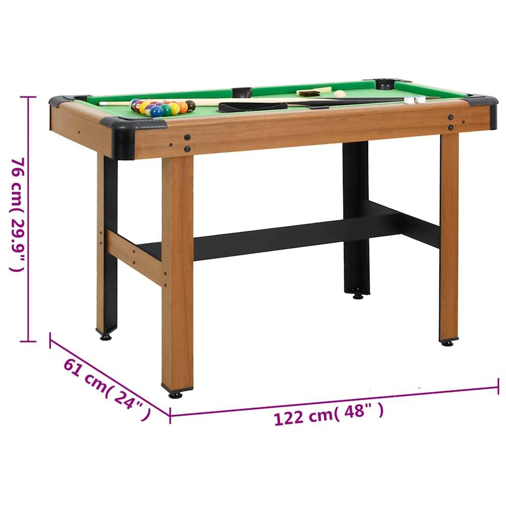vidaXL Billardtisch 4 Fuß 122×61×76 cm Braun