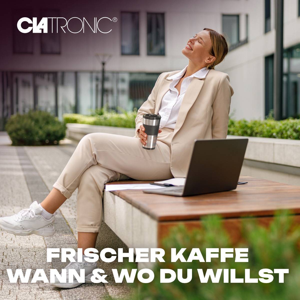 CLATRONIC Kaffeemaschine to go KA 3733, schwarz/silber (95273822)