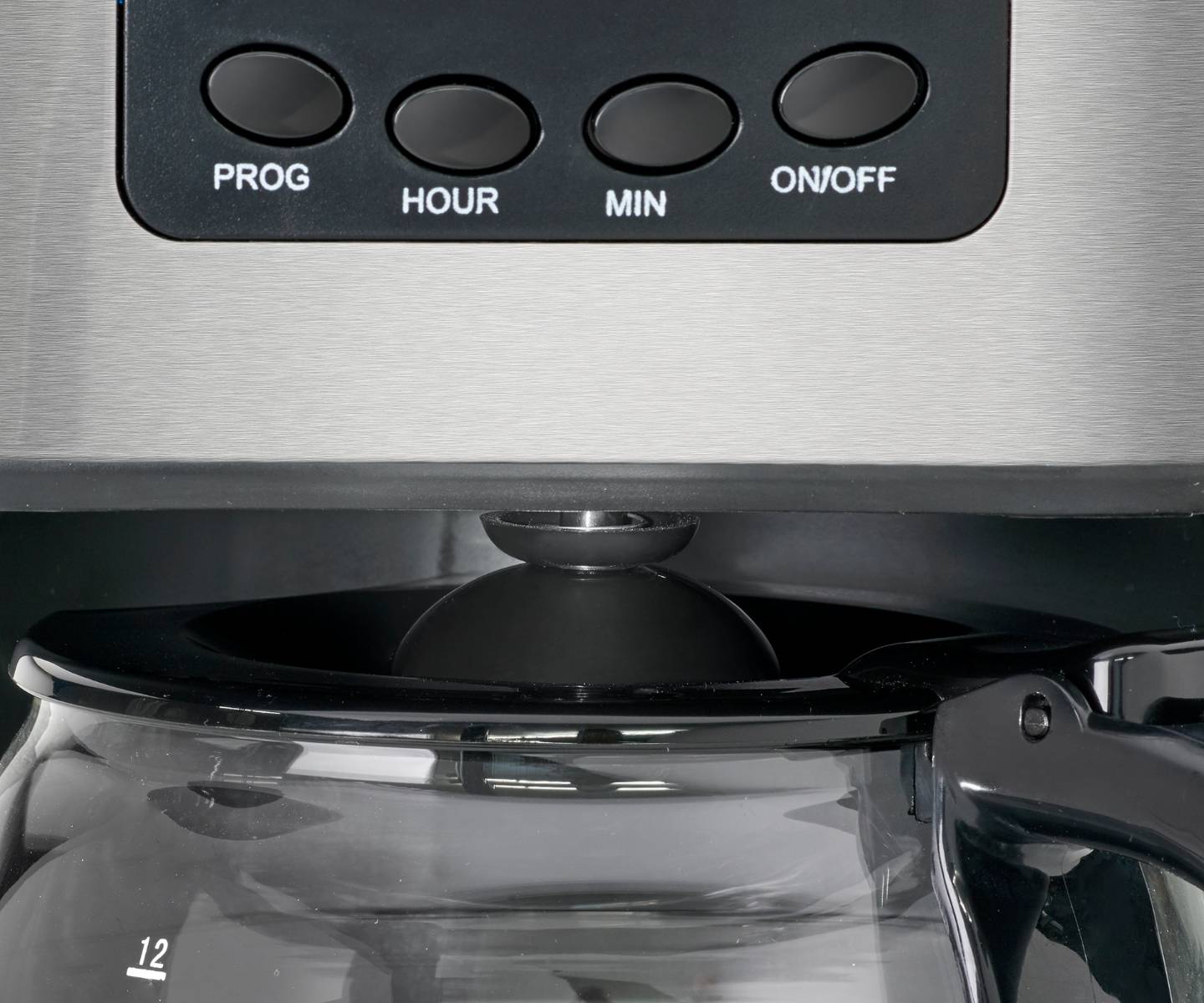 Clatronic KA 3642 Kaffeemaschine Schwarz, Edelstahl Fassungsvermögen Tassen=14 Timerfunktion, Display