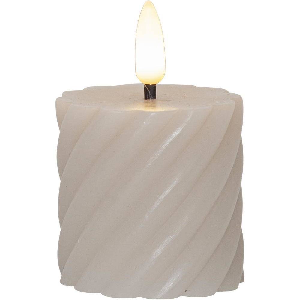 LED Kerze Flamme Swirl in Beige 2x 0,03W 75mm