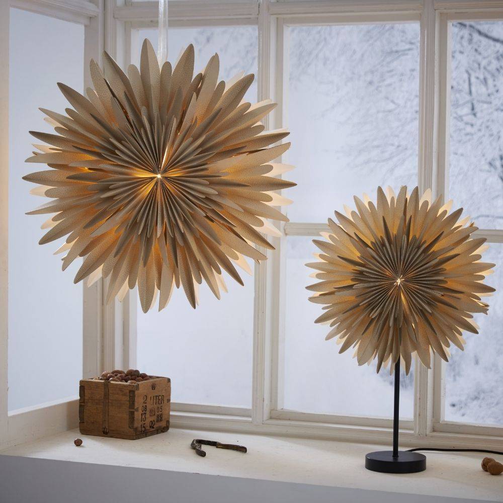 Tischleuchte Winter in Beige E14