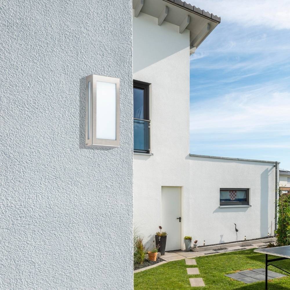 LED Außenwandleuchte aus Edelstahl IP44 280 x 140 mm