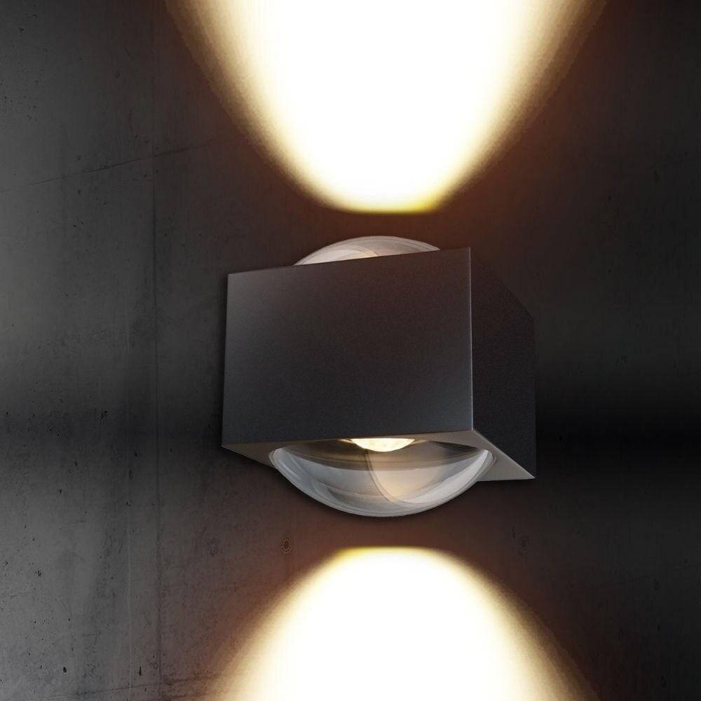 LCD Licht Creativ Design LED-Wandleuchte LB25 2x6.25W 3000K 2x625lm IP65 Alu D graphit
