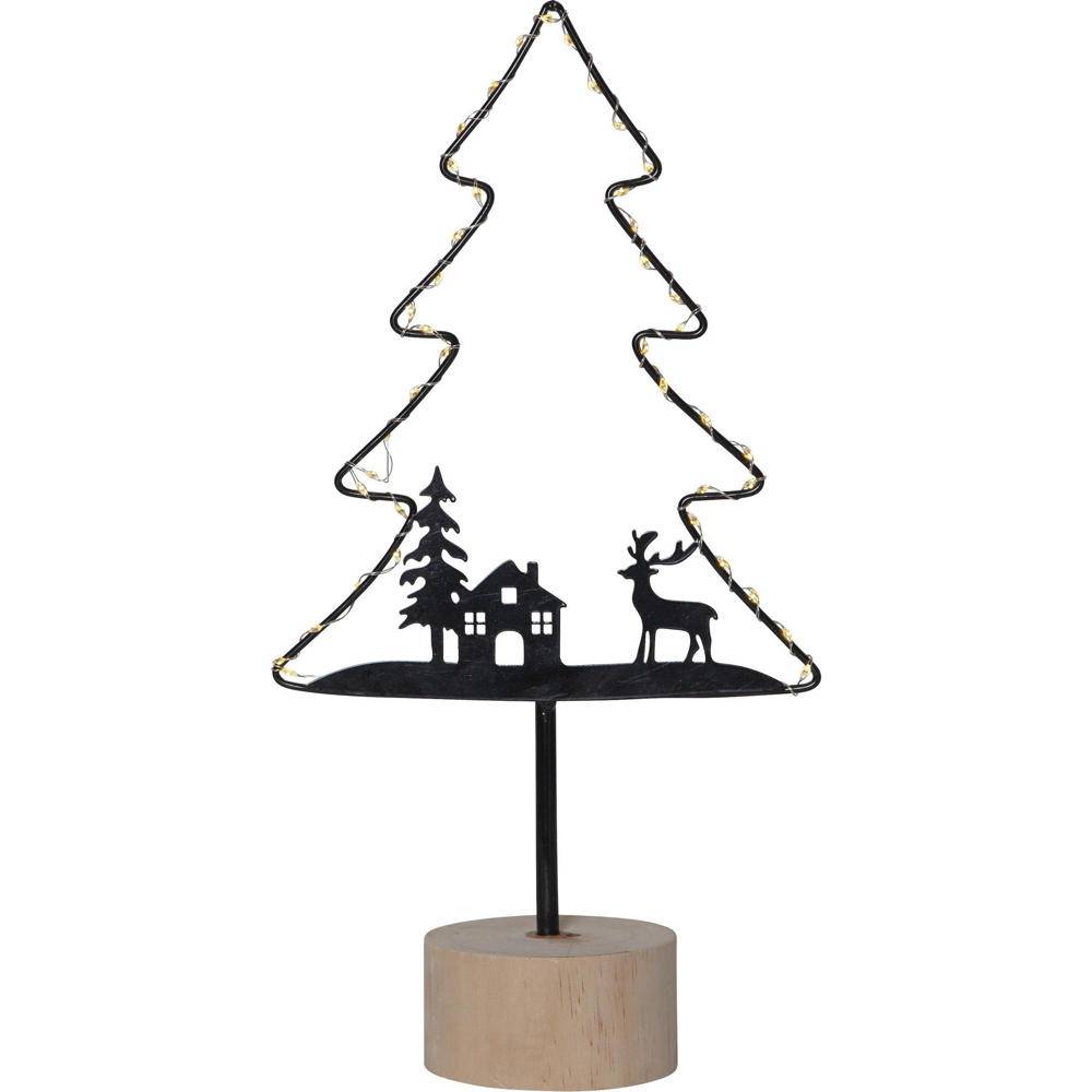 LED Tischleuchte Glimta Weihnachtsbaum in Schwarz 3W